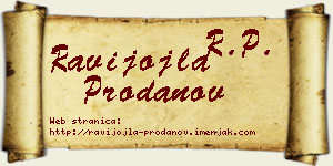 Ravijojla Prodanov vizit kartica